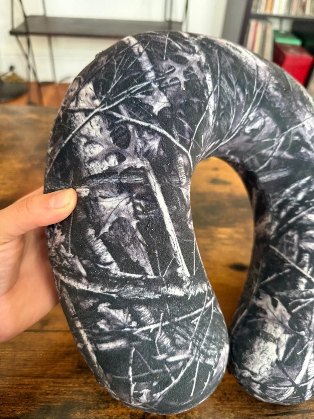 U-Shaped Travel Neck Pillow - Black Camouflage